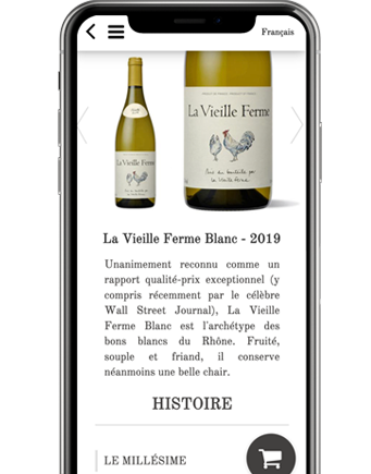 Diffusion des contenus de la Web App vin.co