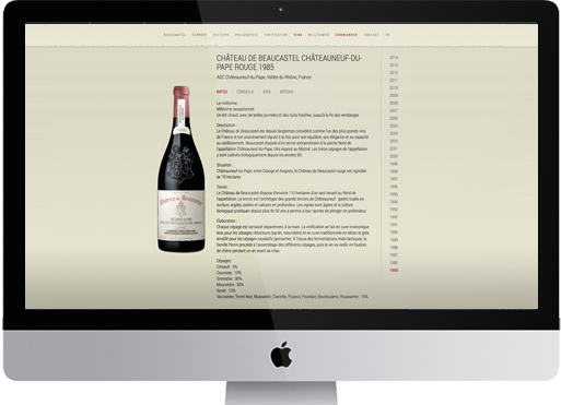 Fiche produit générée par le plugin WordPress vin.co